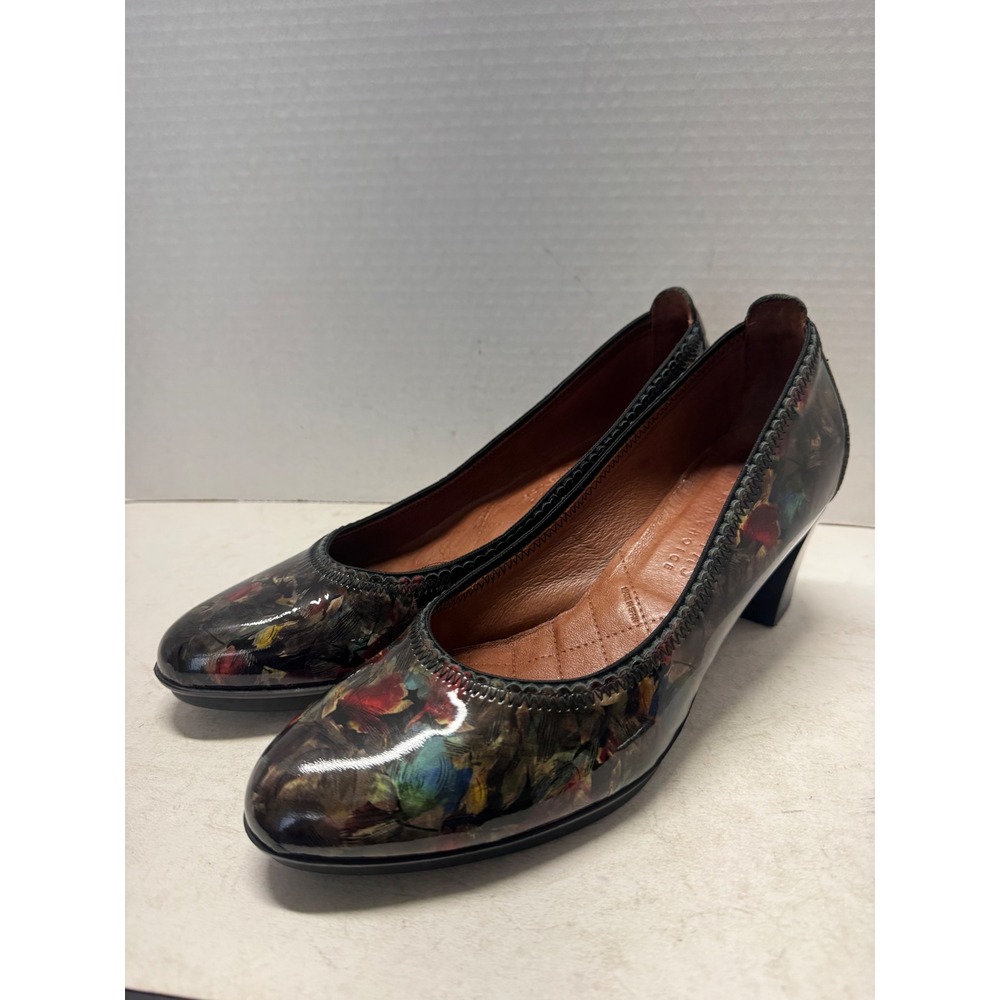 Hispanitas Joy Is A Choice Multi Color Floral Leather Block Heel Pumps 41 10.5